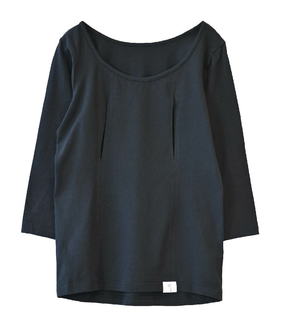 シンプル穴あき（七分袖） 授乳用インナー | 授乳服・マタニティ