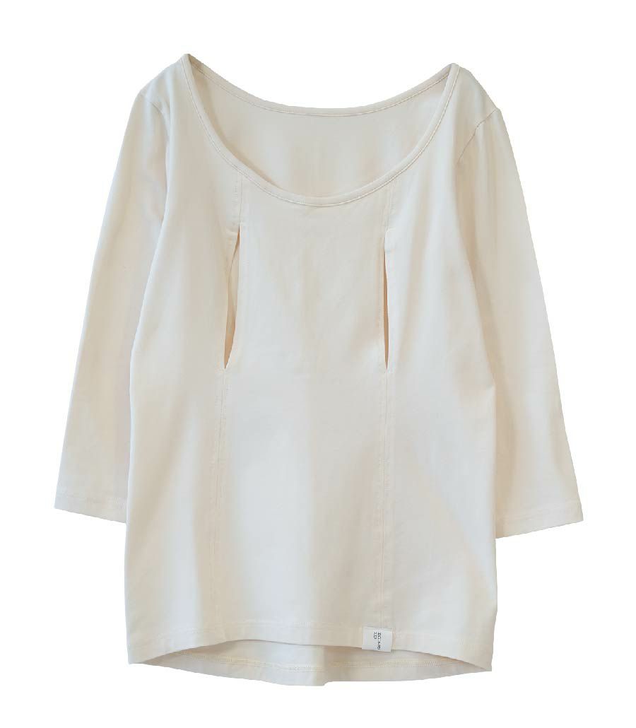 シンプル穴あき（七分袖） 授乳用インナー | 授乳服・マタニティ