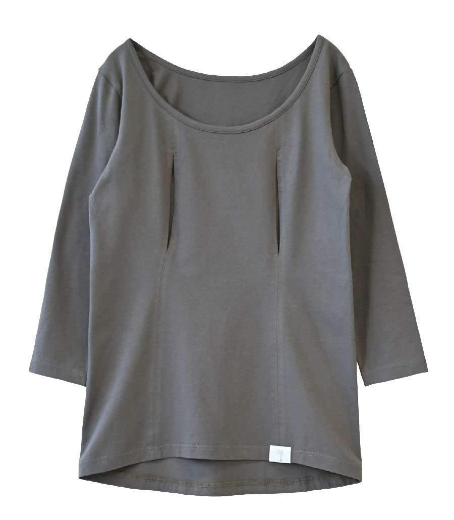 シンプル穴あき（七分袖） 授乳用インナー | 授乳服・マタニティ