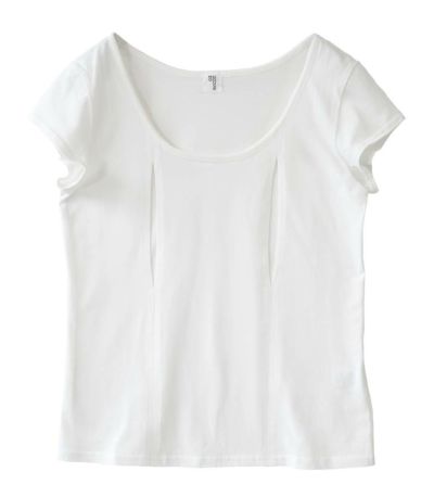 コットン100穴あきシャツ(一分袖)【授乳服・マタニティウェア・授乳ブラ】