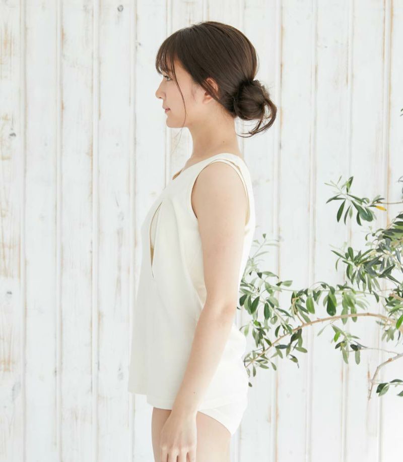 オーガニック穴あきインナー（キャミ）【授乳服・マタニティウェア・授乳ブラ】