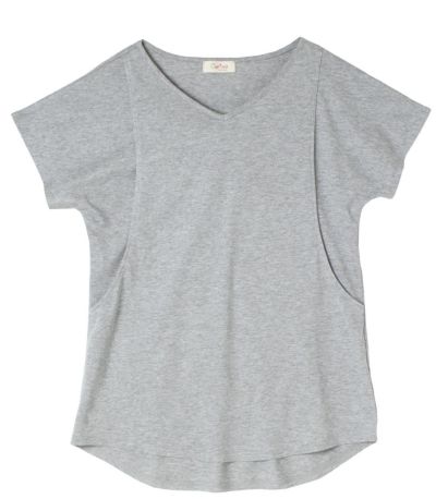 CARINO-DT　VネックT 授乳服 日本製【授乳服・マタニティウェア・授乳ブラ】