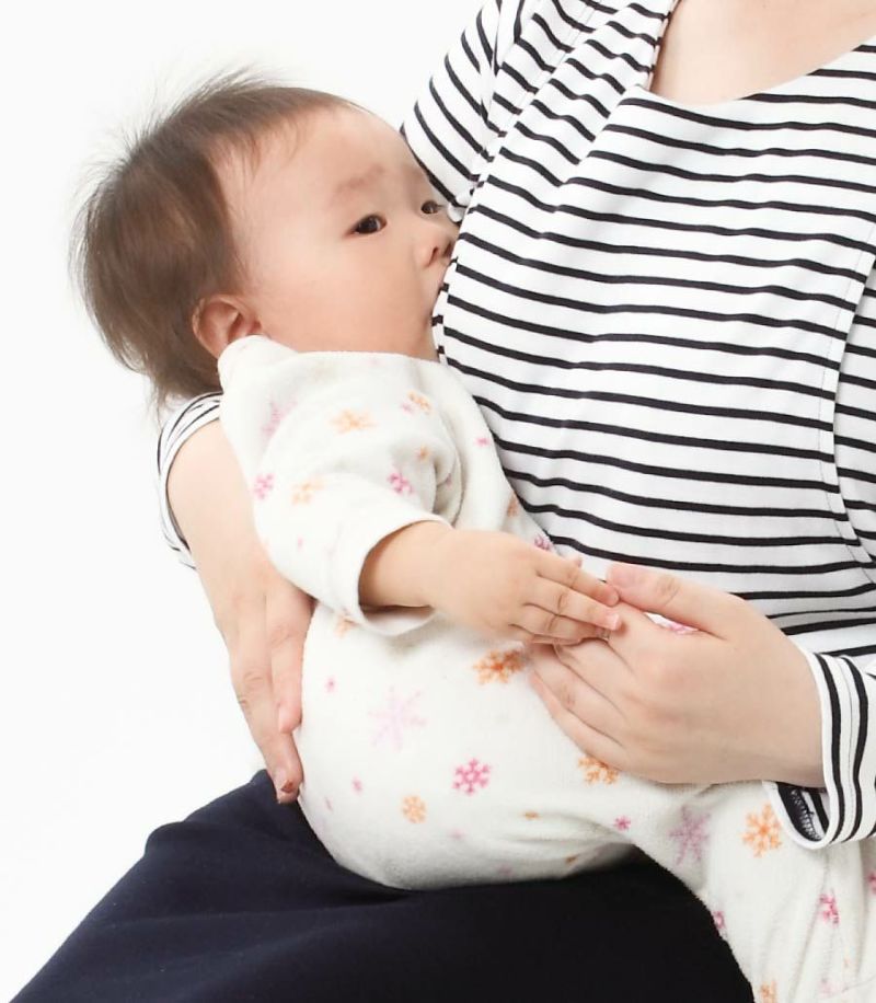 ポンチボーダーワンピ 授乳服 日本製【授乳服・マタニティウェア・授乳ブラ】