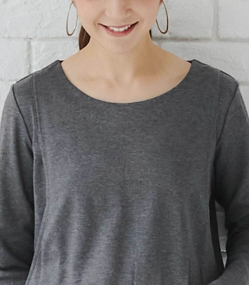 ポンチボーダーワンピ 授乳服 日本製【授乳服・マタニティウェア・授乳ブラ】