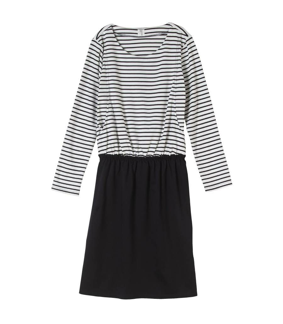 ポンチボーダーワンピ 授乳服 日本製【授乳服・マタニティウェア・授乳ブラ】