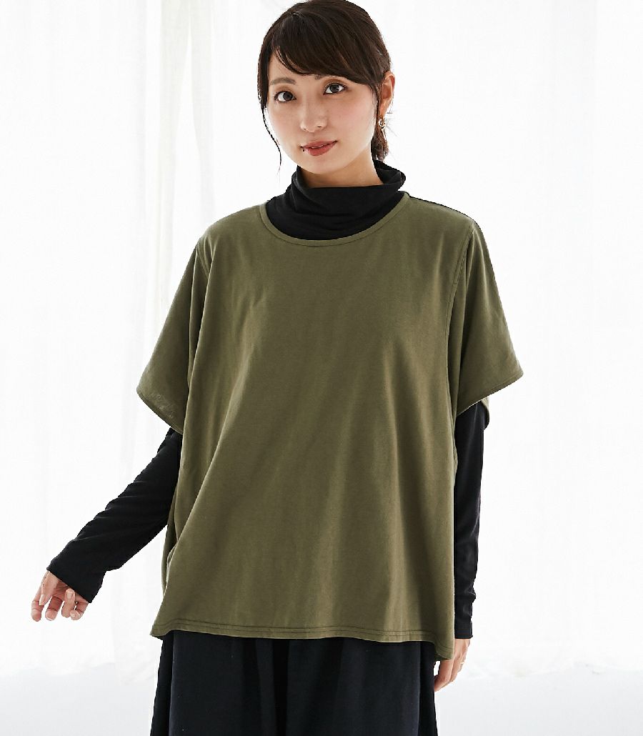 ゆったりシルエットT 授乳服 マタニティ服　日本製【授乳服・マタニティウェア・授乳ブラ】