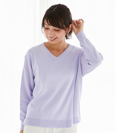 【試着OK】シンプルVニット　授乳服 マタ二ティ服【授乳服・マタニティウェア・授乳ブラ】