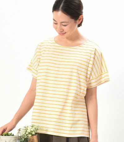 マーカーボーダーT 授乳服　マタニティ服　日本製【授乳服・マタニティウェア・授乳ブラ】