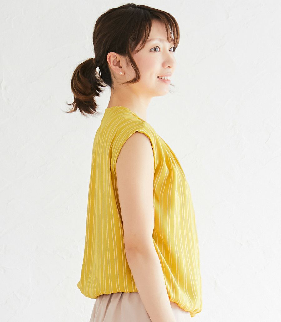 ストライプカシュクールトップス 授乳服 日本製【授乳服・マタニティウェア・授乳ブラ】