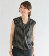 ストライプカシュクールトップス 授乳服 日本製【授乳服・マタニティウェア・授乳ブラ】