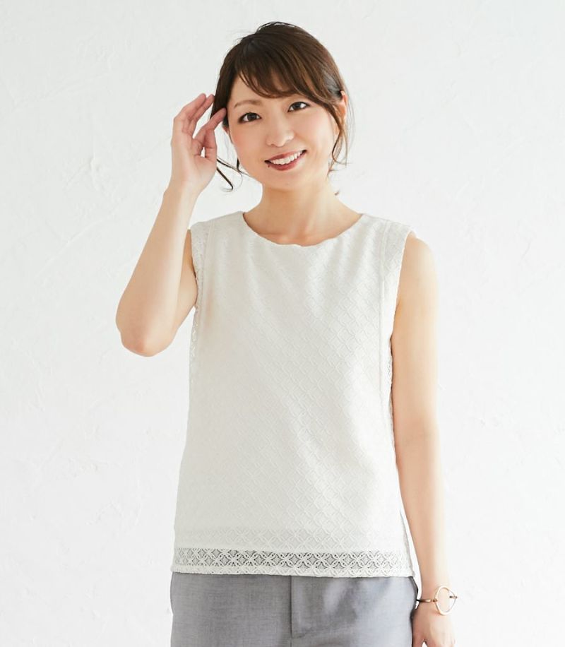 ノースリーブレーストップス 授乳服 日本製【授乳服・マタニティウェア・授乳ブラ】