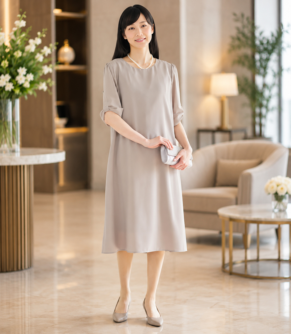 リボンスリーブワンピース 授乳服 マタニティ服 フォーマル授乳服 日本製 授乳服 マタニティ服 フォーマル授乳服 日本製 大人かわいい授乳服