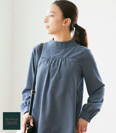 QOOL Geometric（ジオメトリック）ブラウス　授乳服　日本製【授乳服・マタニティウェア・授乳ブラ】
