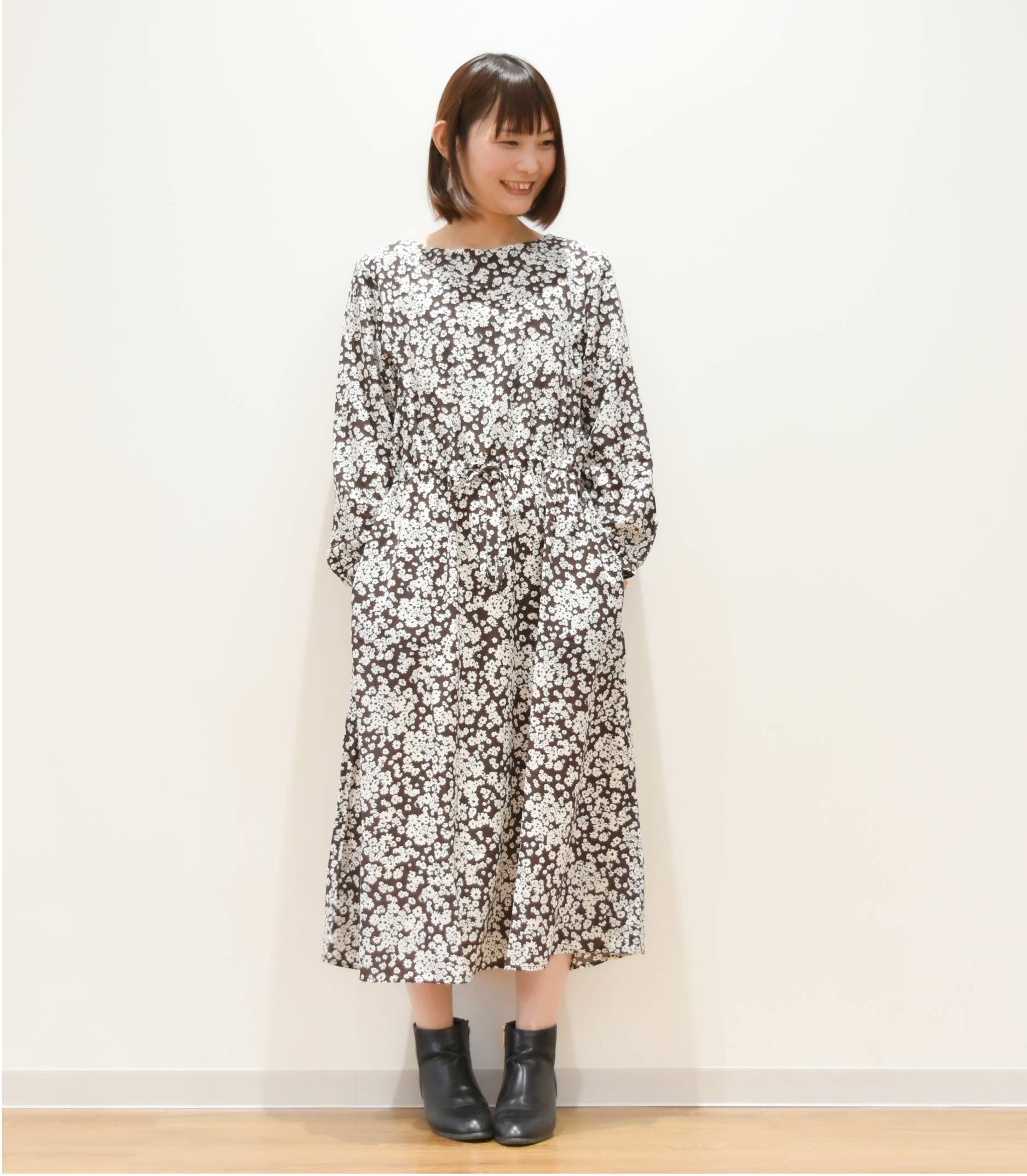 期間限定2buy10 Off フラワープリントワンピース 授乳服 日本製 あったかアイテム 授乳服 マタニティ服 ワンピース 日本製 モーハウス 大人かわいい授乳服