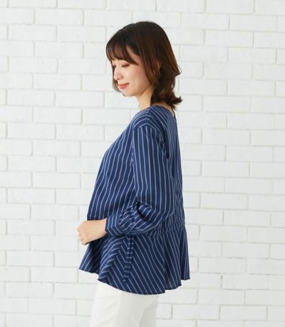 ペプラムトップス 授乳服 日本製【授乳服・マタニティウェア・授乳ブラ】