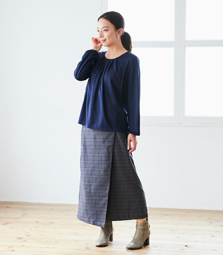 タックブラウス 授乳服 マタニティ服 日本製【授乳服・マタニティウェア・授乳ブラ】