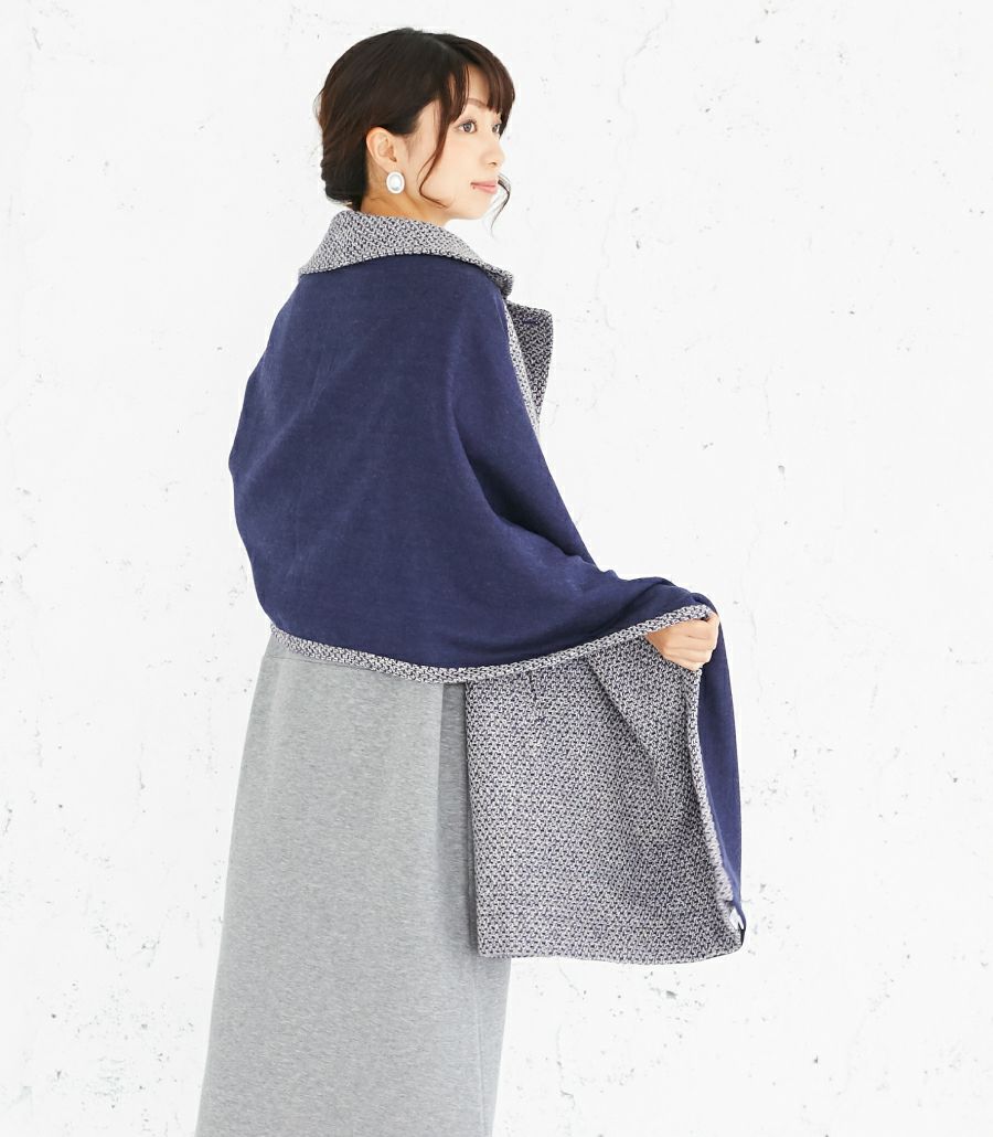 衿ショール　ネップツイード【授乳服・マタニティウェア・授乳ブラ】