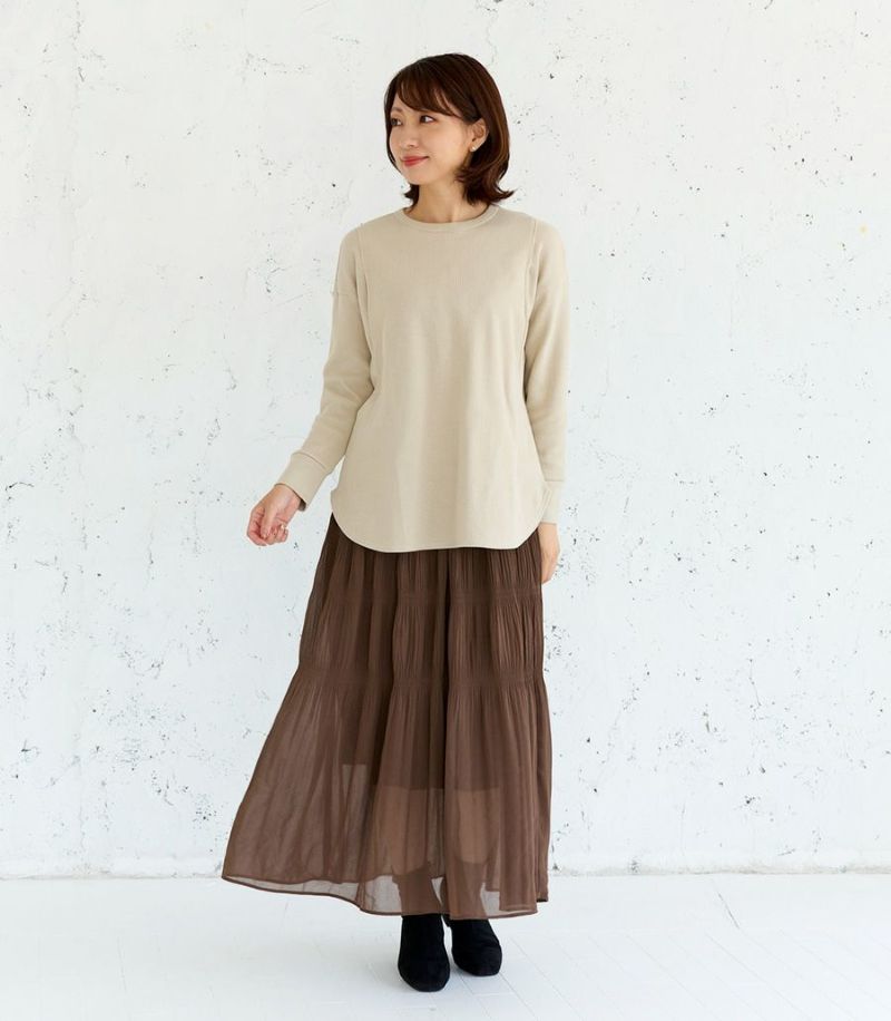 ワッフルロンT 授乳服 マタニティ服 日本製【授乳服・マタニティウェア・授乳ブラ】