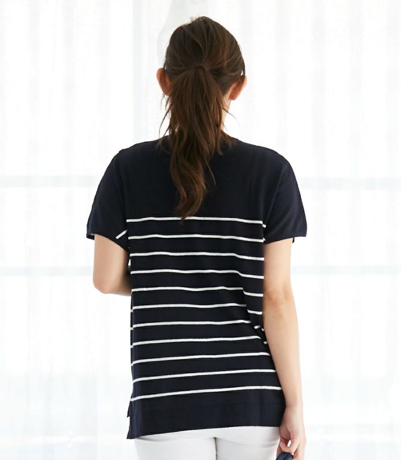 Ｖネックサマーニット<br>授乳服 マタニティ服【授乳服・マタニティウェア・授乳ブラ】