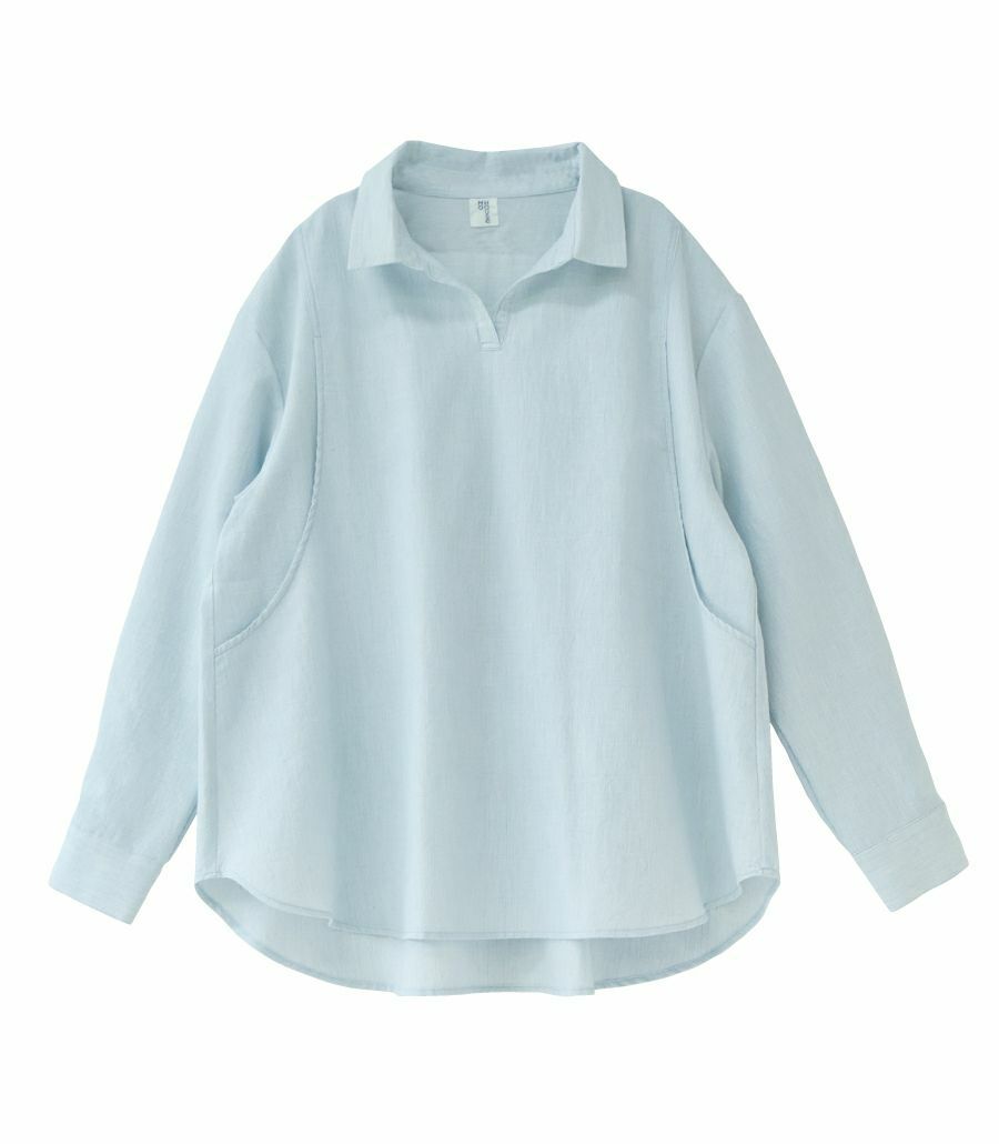 オーガニックコットンシャツ 授乳服 マタニティ服 日本製【授乳服・マタニティウェア・授乳ブラ】