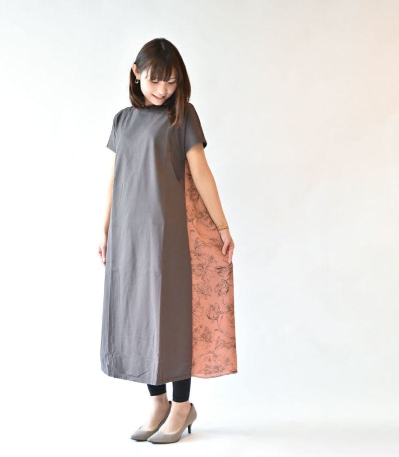 バックプリントtワンピース 授乳服 マタニティ服 日本製 授乳服 マタニティ服 大人かわいい授乳ワンピース 日本製 モーハウス 授乳ワンピ