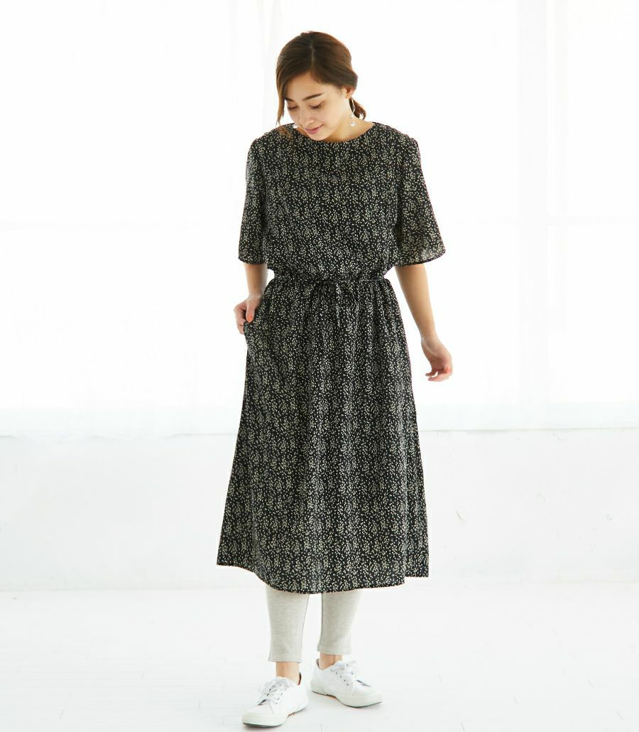 期間限定2buy10 Off 試着ok フラワーギャザーワンピース 授乳服 マタニティ服 日本製 レビュー 授乳服 マタニティ服のモーハウス