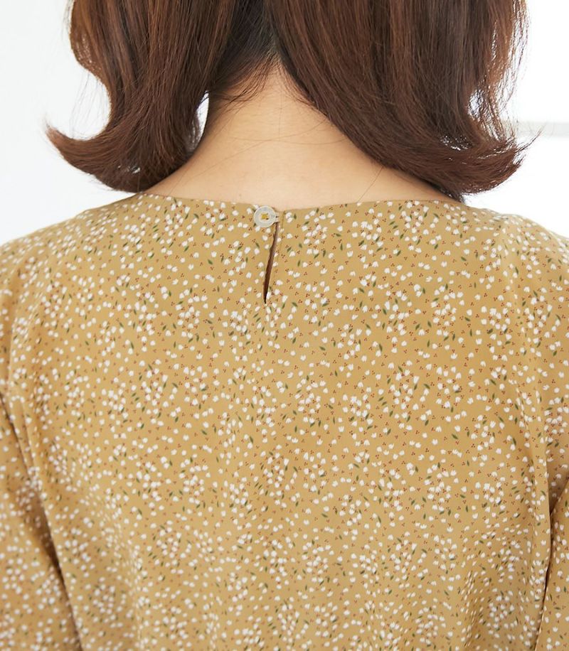 フラワーギャザーワンピース 授乳服 マタニティ服 日本製【授乳服・マタニティウェア・授乳ブラ】