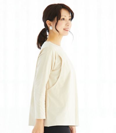 CARINO ベーシックT（長袖） 授乳服 日本製【授乳服・マタニティウェア・授乳ブラ】