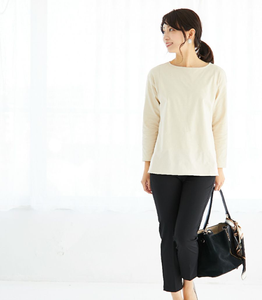 CARINO ベーシックT（長袖） 授乳服 日本製【授乳服・マタニティウェア・授乳ブラ】