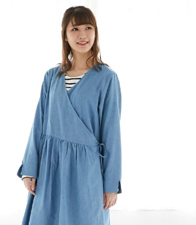 【試着OK】カシュクールワンピース（ボーダーT付き） 授乳服 マタニティ服 日本製【授乳服・マタニティウェア・授乳ブラ】