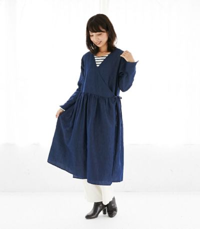 【試着OK】カシュクールワンピース（ボーダーT付き） 授乳服 マタニティ服 日本製【授乳服・マタニティウェア・授乳ブラ】