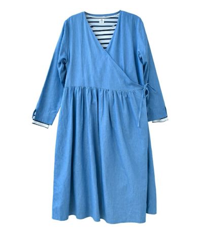 【試着OK】カシュクールワンピース（ボーダーT付き） 授乳服 マタニティ服 日本製【授乳服・マタニティウェア・授乳ブラ】