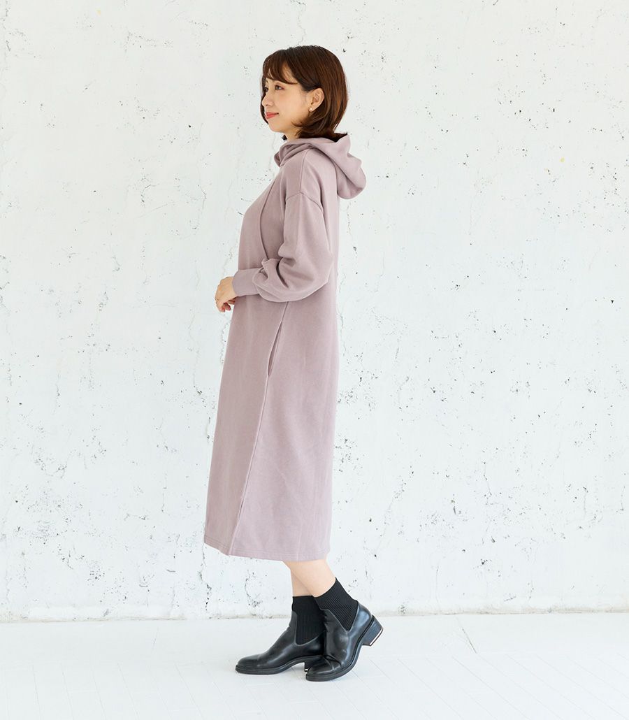【試着OK】【新色】裏毛パーカーワンピース 授乳服 マタニティ服 日本製【授乳服・マタニティウェア・授乳ブラ】