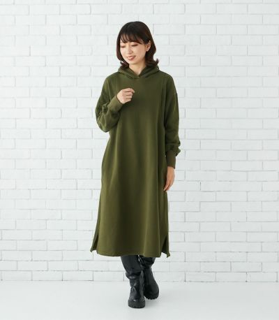 【試着OK】【新色】裏毛パーカーワンピース 授乳服 マタニティ服 日本製【授乳服・マタニティウェア・授乳ブラ】