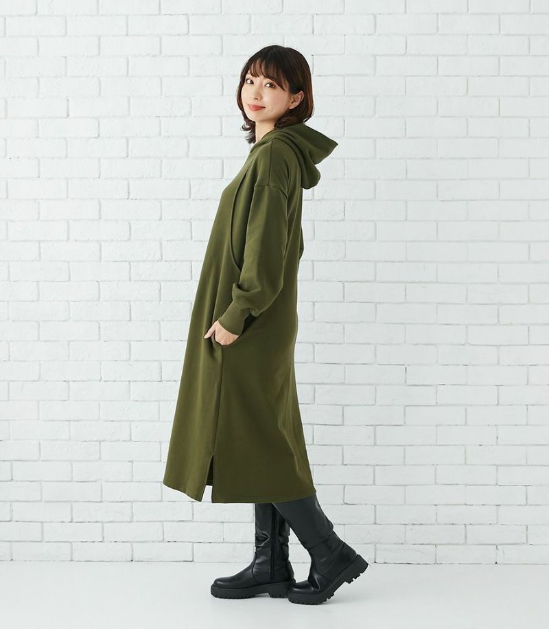 【試着OK】【新色】裏毛パーカーワンピース 授乳服 マタニティ服 日本製【授乳服・マタニティウェア・授乳ブラ】