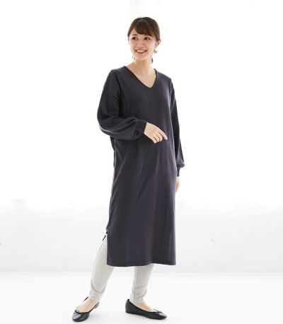 バックラインニットワンピース 授乳服 マタニティ服【授乳服・マタニティウェア・授乳ブラ】