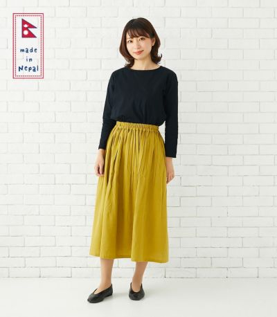 ピンタックスカート マタニティ服 マタ二ティスカート ネパール製