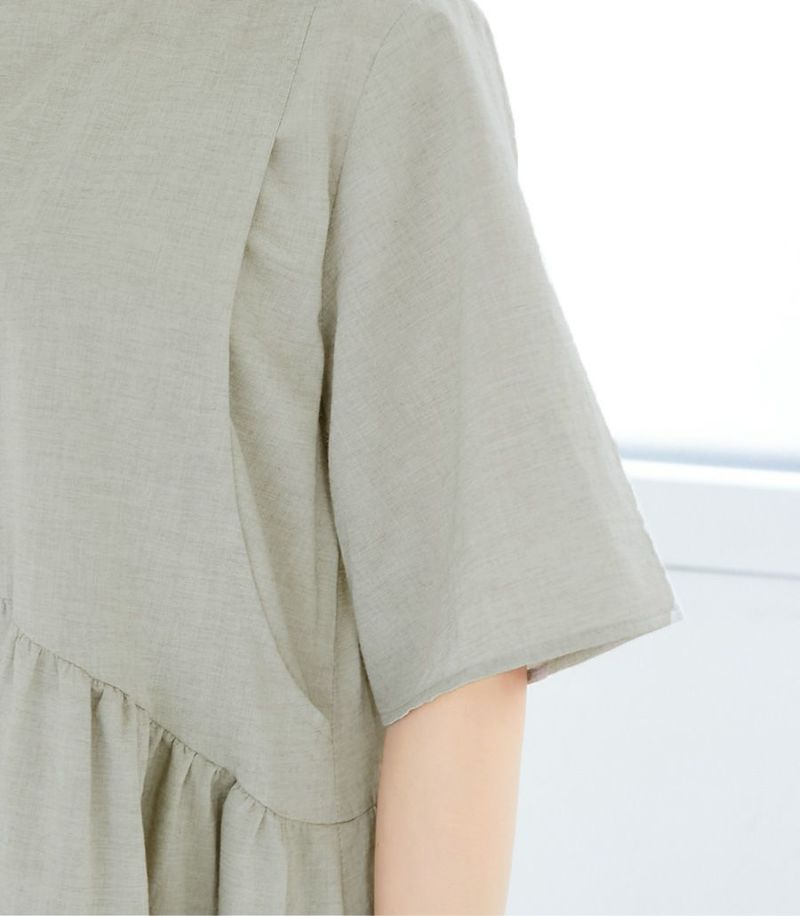 オーガニックガーゼワンピース 授乳服 マタニティ服 日本製【授乳服・マタニティウェア・授乳ブラ】