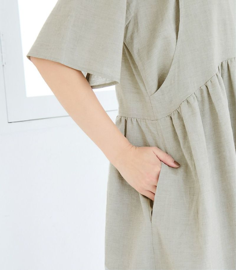 オーガニックガーゼワンピース 授乳服 マタニティ服 日本製【授乳服・マタニティウェア・授乳ブラ】