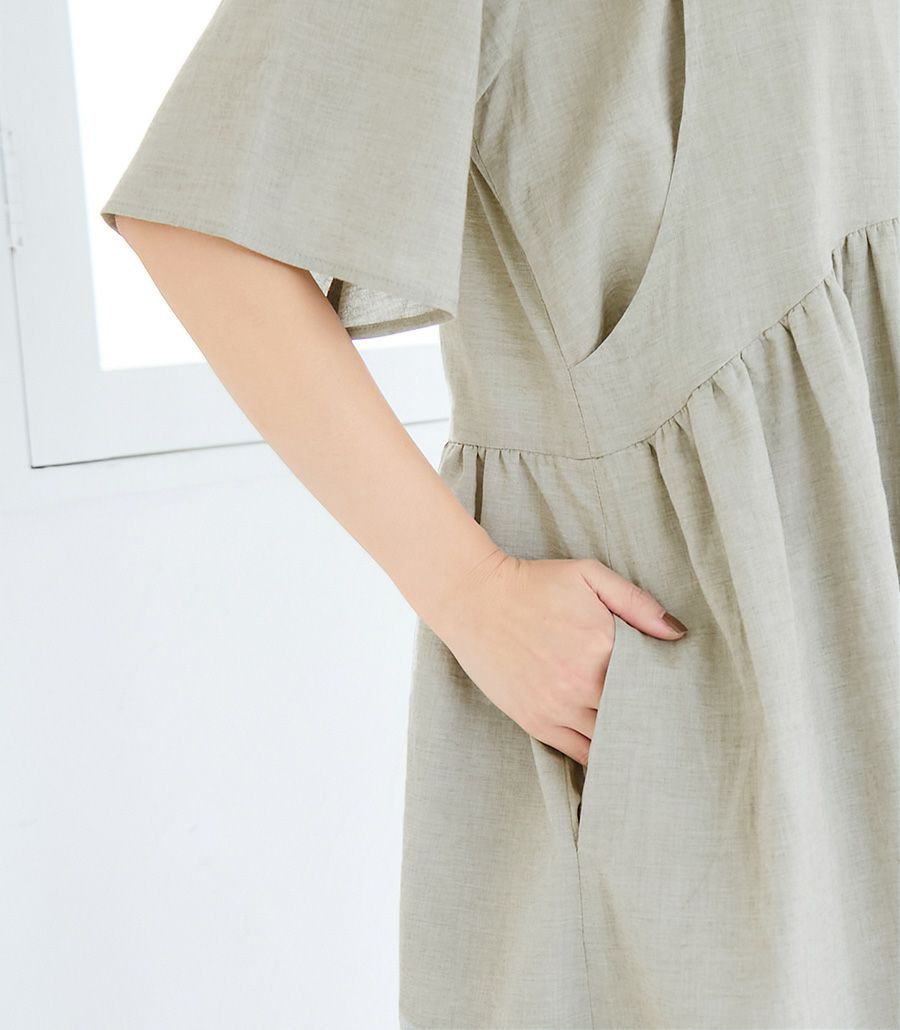 オーガニックガーゼワンピース 授乳服 マタニティ服 日本製【授乳服・マタニティウェア・授乳ブラ】