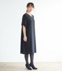 <新色>リボンスリーブワンピース 授乳服 マタニティ服 フォーマル授乳服 日本製【授乳服・マタニティウェア・授乳ブラ】