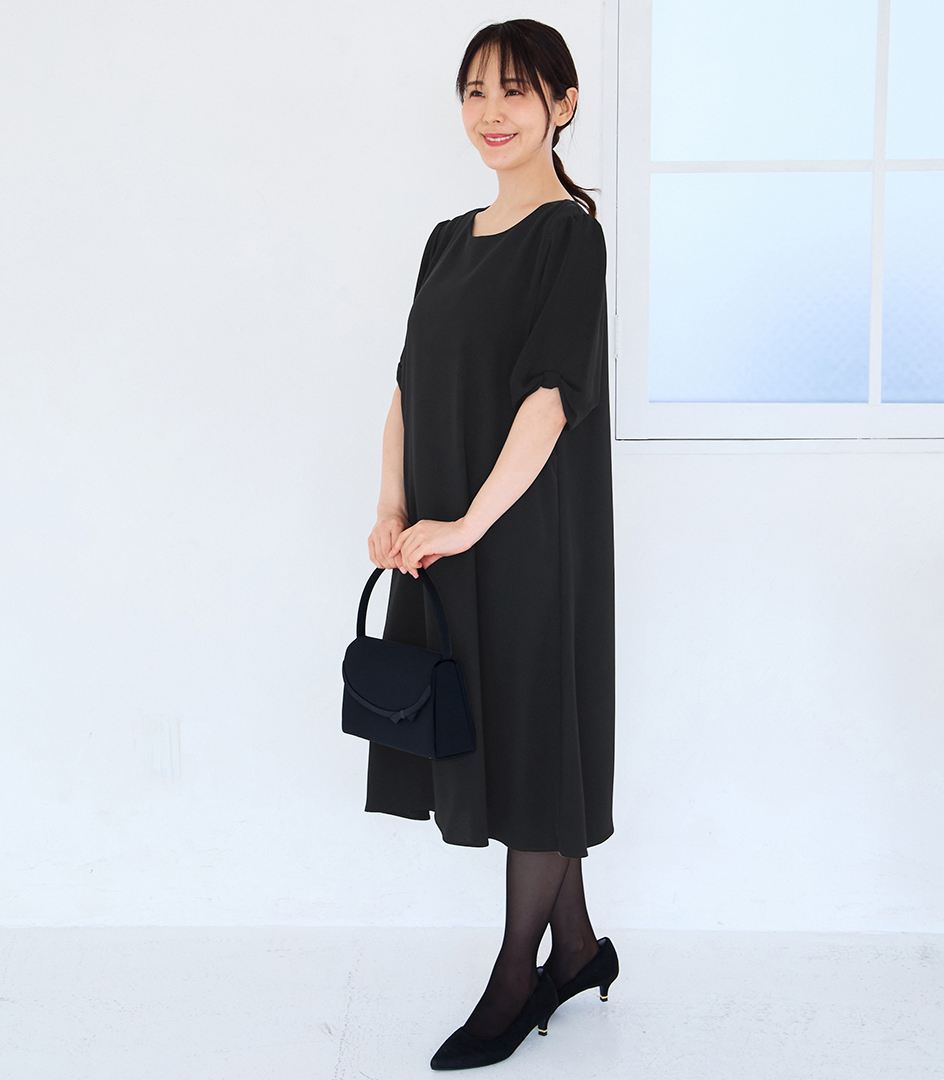 ＜新色＞リボンスリーブワンピース 授乳服 マタニティ服 フォーマル授乳服 日本製【授乳服・マタニティウェア・授乳ブラ】