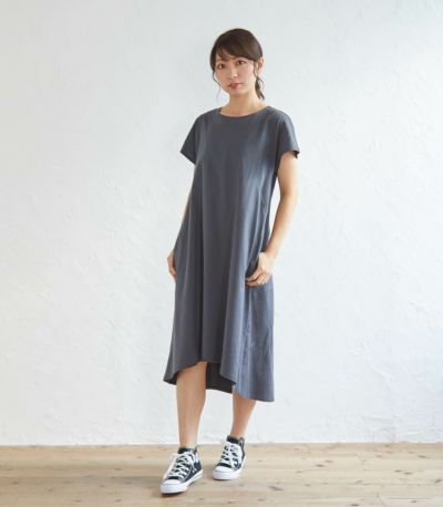 ＜新色＞フレアーカットソーワンピース（半袖） 授乳服 マタニティ服 日本製【授乳服・マタニティウェア・授乳ブラ】