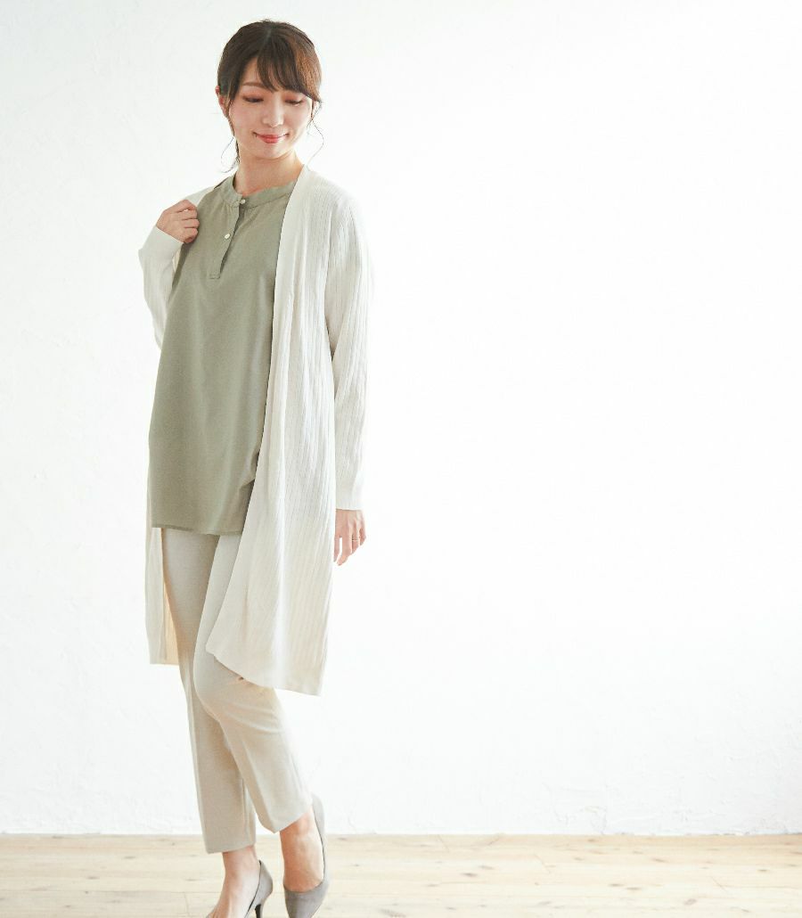 ローンギャザーブラウス 授乳服 日本製【授乳服・マタニティウェア・授乳ブラ】