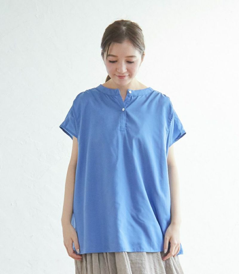 ローンギャザーブラウス 授乳服 日本製【授乳服・マタニティウェア・授乳ブラ】