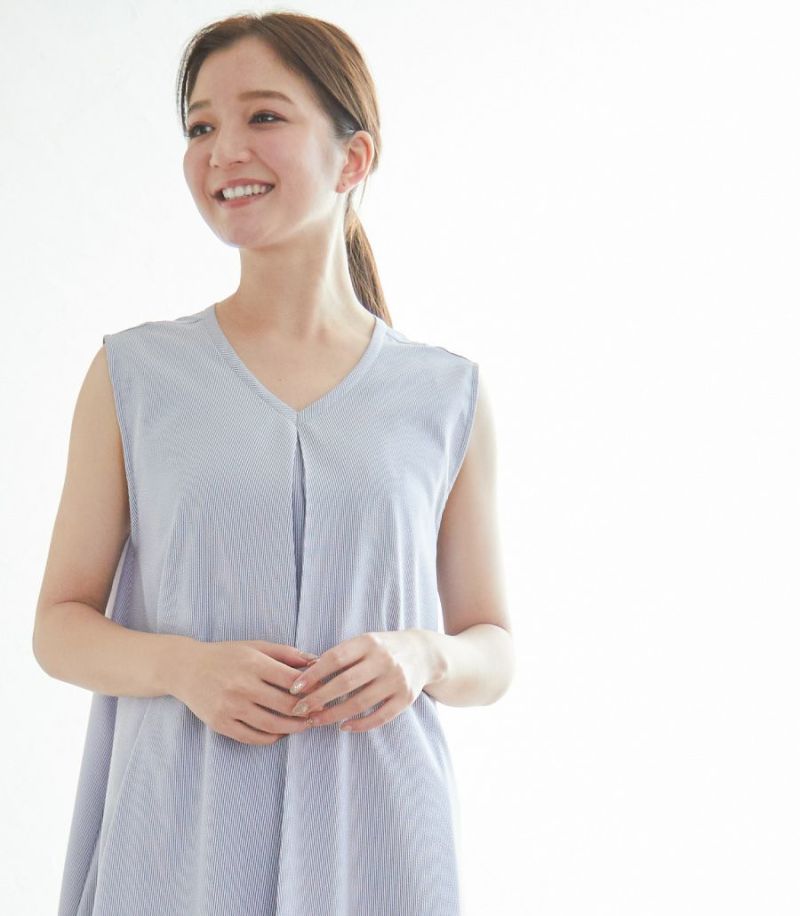 ストライプフレアーワンピース 授乳服 日本製 授乳服 マタニティ服のモーハウス 24年間ママに愛され続ける日本製授乳服