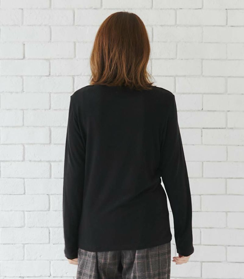【試着OK】クルーネックウォームロンT  授乳服 日本製【授乳服・マタニティウェア・授乳ブラ】