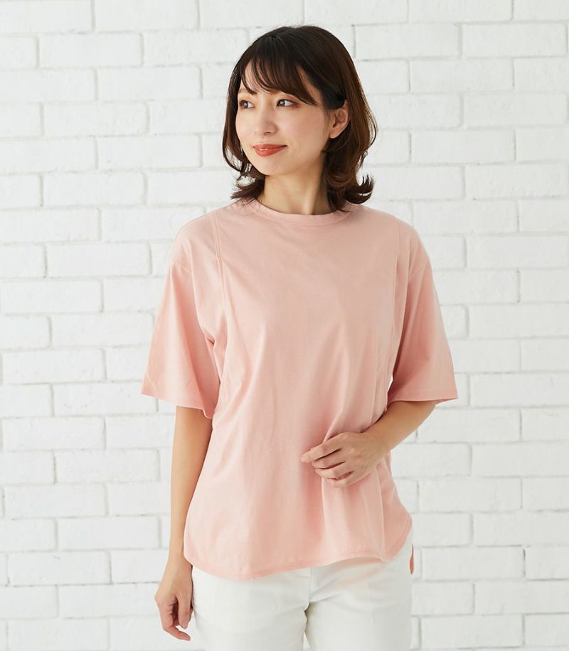【試着対象】シンプルTシャツ 授乳服 マタニティ服 日本製