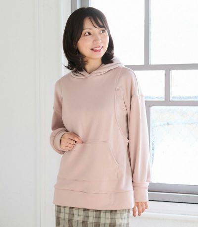 【試着対象】ムートンパーカー 授乳服 マタニティ服 日本製