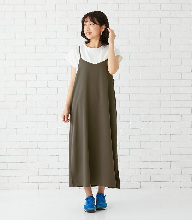 MO HOUSE マタニティ授乳服 ワンピース ダークグリーン ドロストワンピース 授乳服 マタニティ服 日本製 授乳服